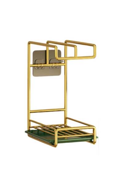 huitich رف مطبخ من الفولاذ المقاوم للصدأ بدون ثقب، باللون الذهبي والأخضر، يُث...