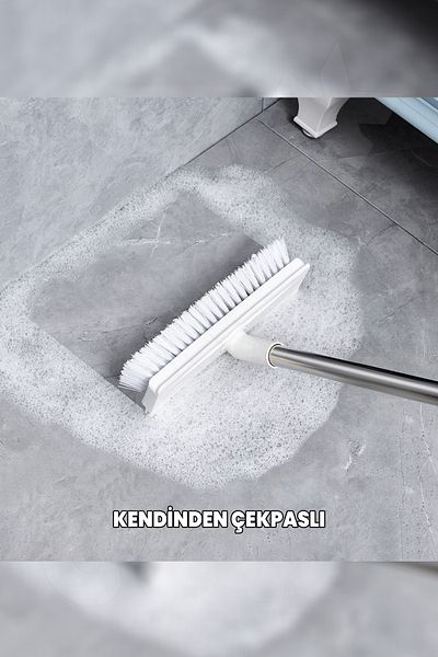 Destpak Bathroom Balcony Cleaning Set - 13 Lt Folding Cleaning Bucket - Hard Brush with Swivel Head with Magnet