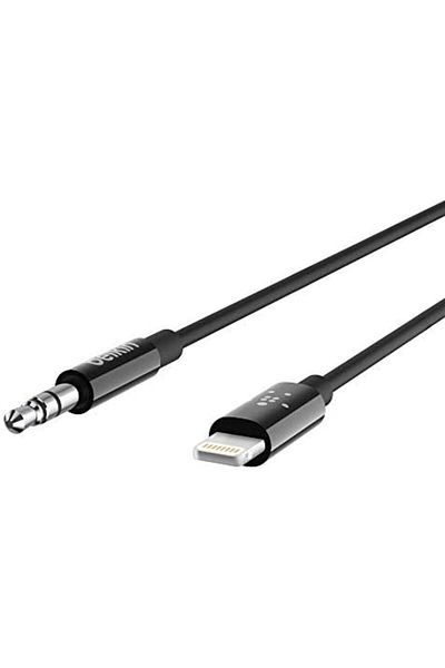 Belkin كابل لايتنينج إلى 3.5 ملم بطول 91.4 سم - أسود