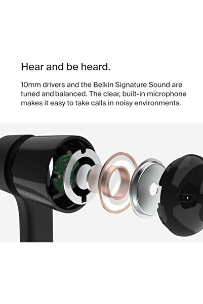 Belkin سماعات أذن سلكية من Soundform مزودة بموصل USB-C، وسماعات أذن داخلية مزودة بميكروفون - سماعات رأس
