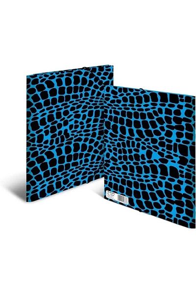 ShopZum Elastic File A4 Size Snake Pattern Blue-Black