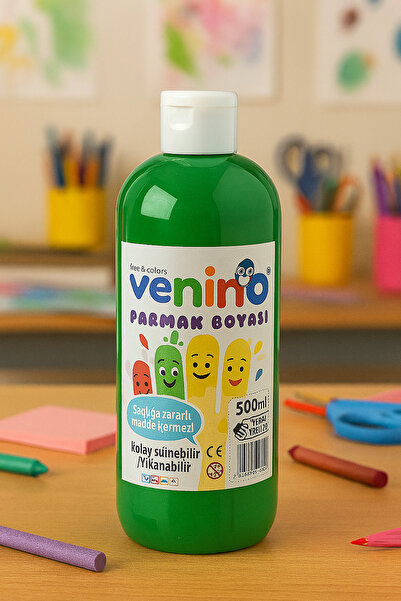 Venino 500 ML Parmak Boya - Elden Kolayca Çıkar - Süper Kalite Canlı Ana Renkler