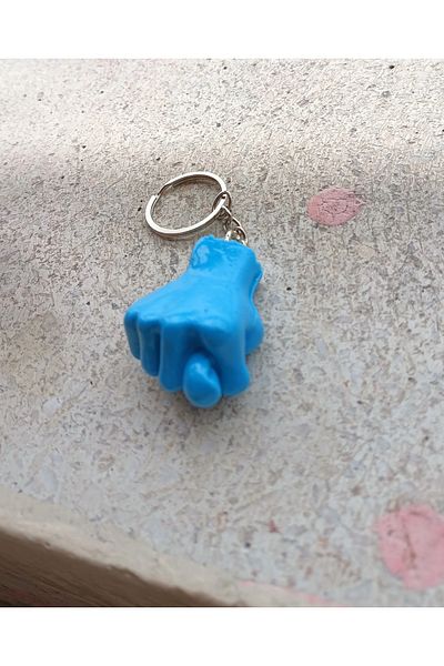 ForWhat سلسلة مفاتيح زرقاء لطيفة من Muzip Nah Espirit كهدية للمكتب المنزلي