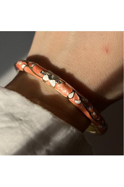 naaksesuar Mineli Handcuff Bracelet with Stones Salmon Color