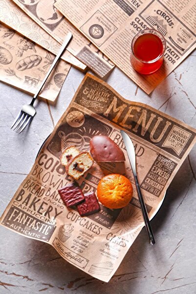 ForWhat مجموعة ورق تقديم من الزيت بنمط صحيفة ريترو 50 قطعة للمطبخ المنزلي والمكتب