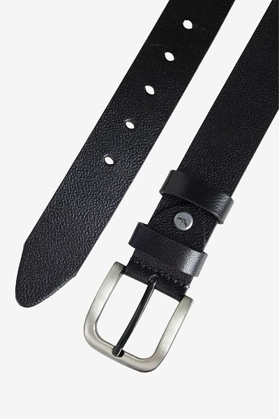 ALTINYILDIZ CLASSICS Men's Black 100% Leather Casual Belt