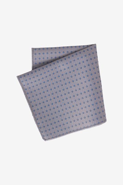 ALTINYILDIZ CLASSICS Men's Gray-Blue Tie-Pocket Square Set