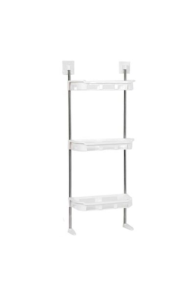 Neirini Bathroom stand with 3 shelves, Neirini, White/Grey, 30 x 14 x 88 cm