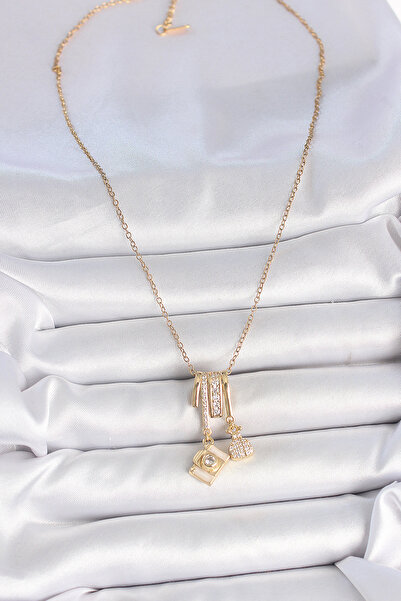 ForWhat قلادة متدلية من الزركون الصلب الذهبي للمرأة الأنيقة