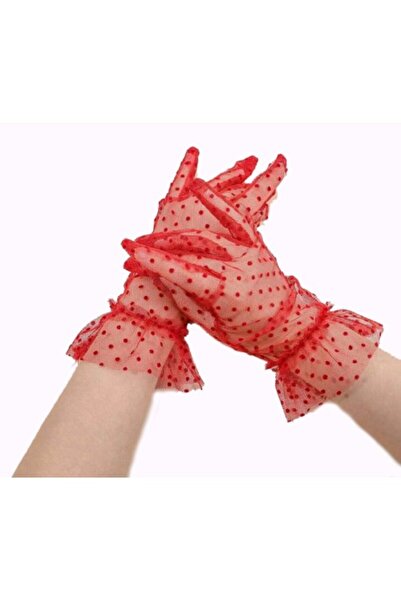 ForWhat Mănuși scurte din tul cu material elastic dantelă pentru costum de spectacol la birou, acasă, la birou