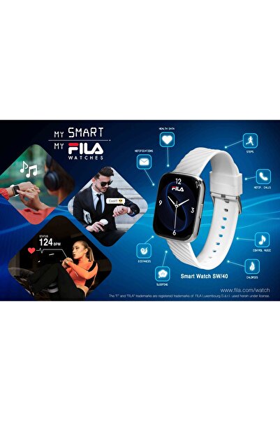 Fila Adult Unisex Smartwatch Watch, White SW/40,