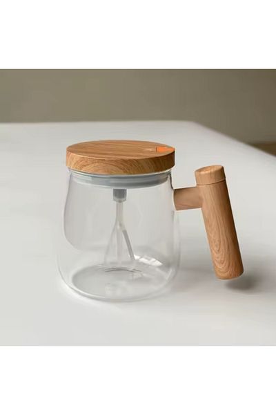 LDA Cana electrica transparenta cu amestecare automata, capacitate 400 ml, USB