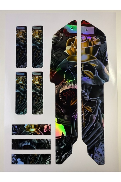 ca kay bu Skull2 Bisiklet Sticker Seti 9 Parça – Renkli Maşa Kadro Etiketi Ho...