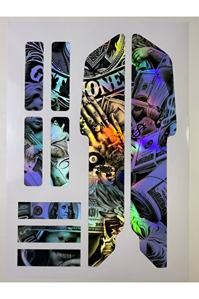 cakaybu Money Bisiklet Sticker Seti 9 Parça – Renkli Maşa Kadro Etiketi Hologram