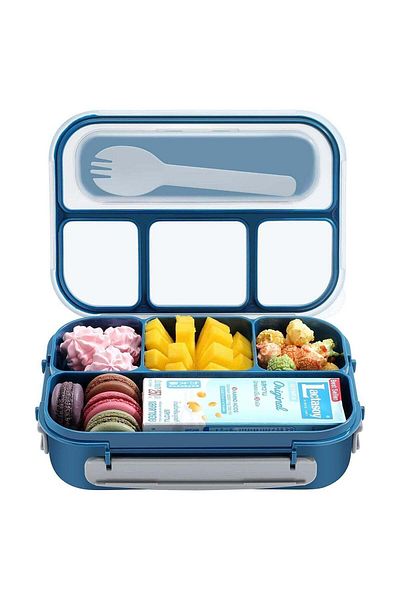 LA' PRECIOUS Lunch Box for Adults and Kids 4 Compartment Lunch Box with Fork - Durable Perfect Size