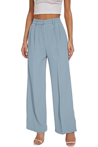 OEM Pantaloni largi pentru femei, talie înaltă elastică, pantaloni de lucru lungi și drepți, pantaloni de afaceri, pantaloni largi