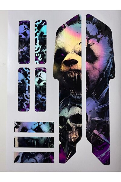 ca kay bu Bear Bisiklet Sticker Seti 9 Parça – Renkli Maşa Kadro Etiketi Holo...