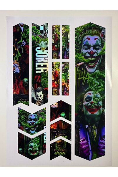 cakaybu Joker Bisiklet Sticker Seti 12 Parça – Renkli Maşa Kadro Etiketi Hologram