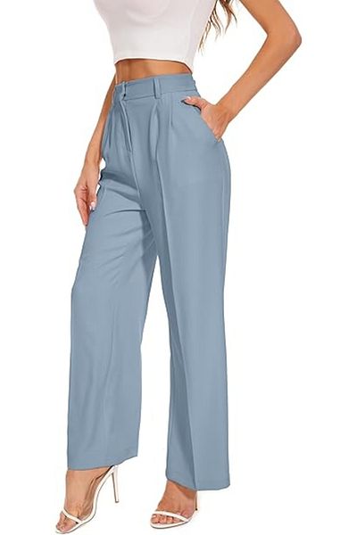 OEM Pantaloni largi pentru femei, talie înaltă elastică, pantaloni de lucru lungi și drepți, pantaloni de afaceri, pantaloni largi