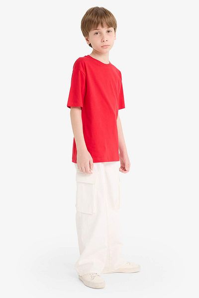 DeFacto Boy's Crew Neck Basic Plain Short Sleeve T-Shirt K1687A625Au