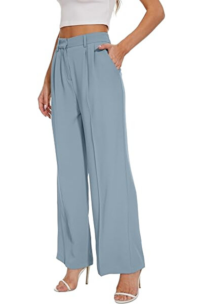 OEM Pantaloni largi pentru femei, talie înaltă elastică, pantaloni de lucru lungi și drepți, pantaloni de afaceri, pantaloni largi