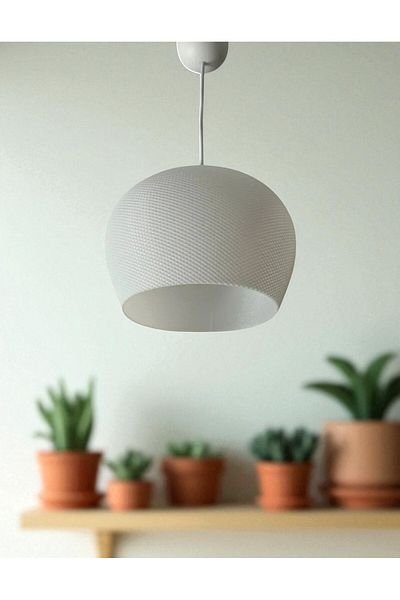 CESSTORE ثريا بيضاء مزخرفة حديثة - إضاءة سقف مزخرفة، تصميم بسيط متوافق مع LED