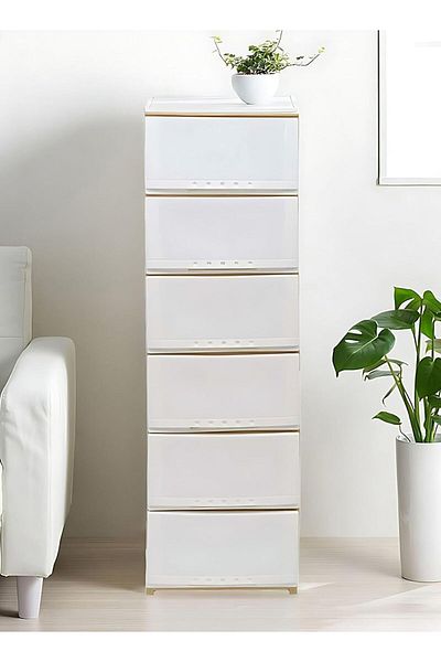 co arma 6-Tier Multi-Purpose Plastic Storage Drawer 42 x 34 x 124 cm