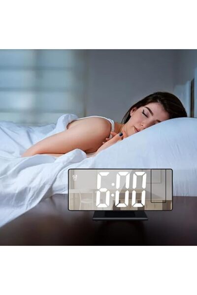 Türkiye ساعة منبه رقمية مع إسقاط | ساعة إسقاط متعددة الأغراض بشاشة LED مقاس ٨ بوصات | ساعة صامتة