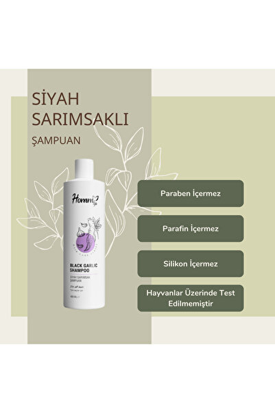 Homm Bitkisel Siyah sarımsaklı şampuan