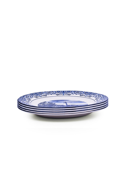 Claytan Lighthouse Blue 10.5-Inch Ceramic Dinner Plate (Set of 4)