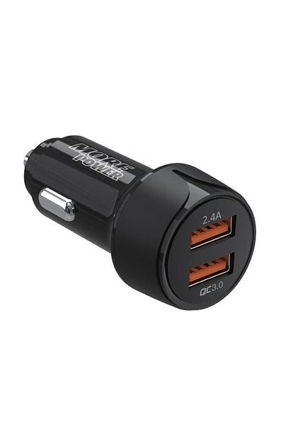 more power شاحن سيارة مور بور ثنائي المنافذ 24 واط (USB-A) - شحن سريع