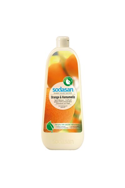 JollyMag Liquid Dishwashing Detergent With Organic Conditioner Orange and Witch Hazel 1L Sodasan