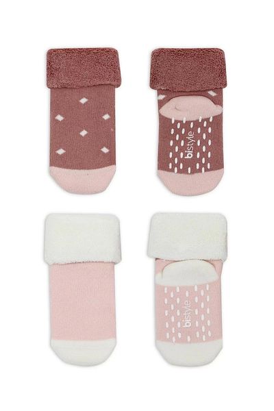 ALFA AKSESUAR 03 Dotted Non-Slip Towel Socks 2 Pack Bs10502 Powder Pink