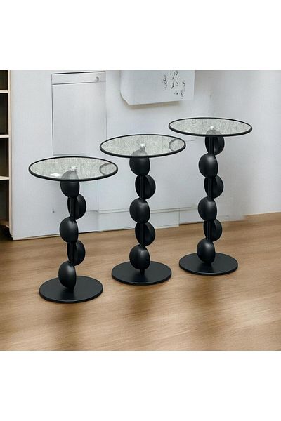 Gharaib Al Tuhaf Modern Design Metal Side Table Set - 3 Pieces