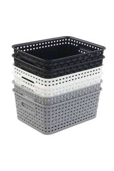 Generic 6-piece colorful plastic storage baskets