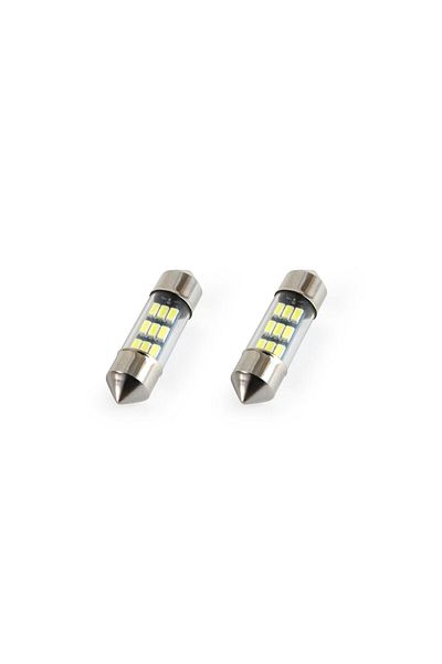 JollyMag Set of LED car bulbs with sofit compatible C5W 9 SMD 31mm White 12V, intended for car competitions