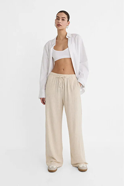 jeneric Linen Blended Loose Cut Trousers