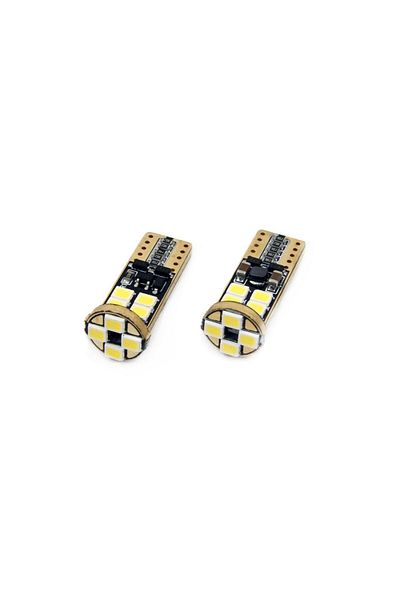 JollyMag Set of LED CANBUS car bulbs compatible T10e W5W 12 SMD White 12/24V, for competitions