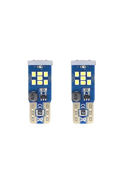 JollyMag Set of LED CANBUS UltraBright compatible T10 W5W 21 SMD White 12V/24V car bulbs