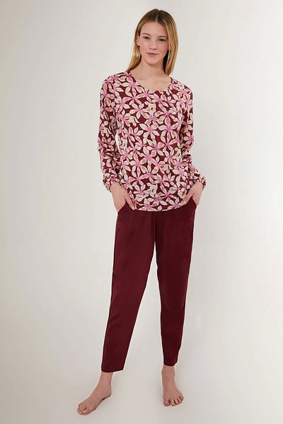 ALFA AKSESUAR 03 2639-S Floral Print Women's Long Sleeve Pajamas Set