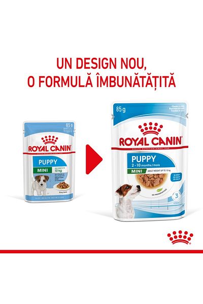 Royal Canin Hrană umedă Royal Canin Mini Puppy Gravy pentru câini de talie mică, căței și juniori, 12 x 85 g