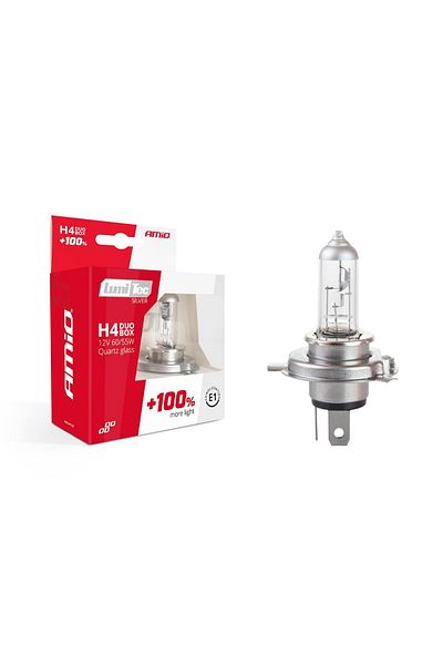 JollyMag Halogen bulb set H4 12V 60 / 55W LumiTec SILVER + 100% DUO BOX