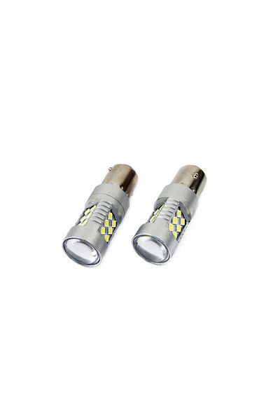 JollyMag Set of LED CANBUS compatible car bulbs P21W BA15S 24 SMD 6.2W White 12/24V, car or off-road