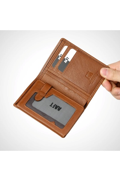 SANATE COLLECTION Hakiki Deri Cep Boy Kartlıklı Şeffaf Bölmeli İsim/Marka Yaz...