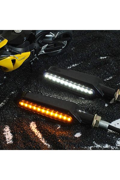 JollyMag Set of 2 SEQUENTIAL Motorcycle Signal Lamps, with 2 functions, position and signaling, 12V