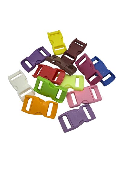 Mg Aksesuar مشبك سوار بلاستيك 10 ملم الوان مختلطة 25 قطعة