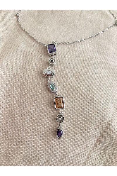 Dalia Silver Color Y Necklace