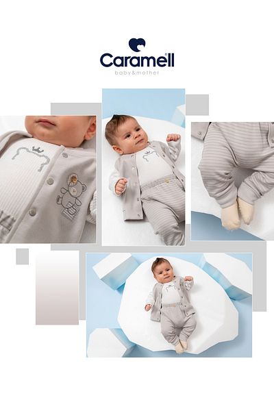 Caramell Baby Boy Blue Vest 3-Piece Set (1-12 Months)