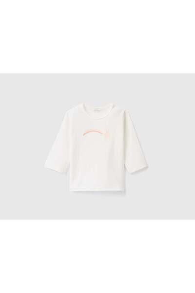 United Colors of Benetton تي شيرت أطفال بأكمام طويلة مصنوع من القطن العضوي بن...