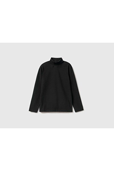 United Colors of Benetton تي شيرت أطفال بأكمام طويلة وياقة عالية